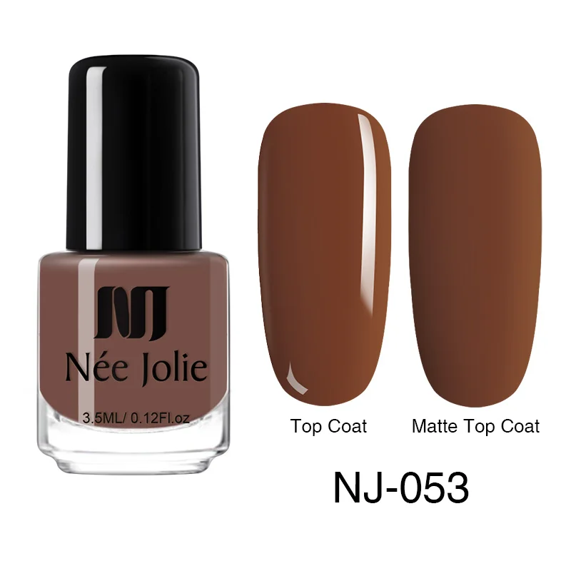 3.5ml NJ-053 Матовый лак для ногтей NEE JOLIE Effetc, черный чистый цвет, розовый лак для ногтей, масляной лак, лак для ногтей, лак для ногтей - Цвет: 3.5ml NJ-053