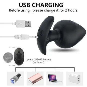 10 Speeds Anal Vibrator Remote Control Anal Plug Butt Plug Sex toys Vibrating Dildo Anus Dilator USB Charging Prostate Massage 6