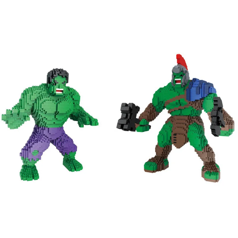 

Super heroes marvel micro diamond block avenger Word War Hulk green scar figures building bricks model nanobricks toy collection
