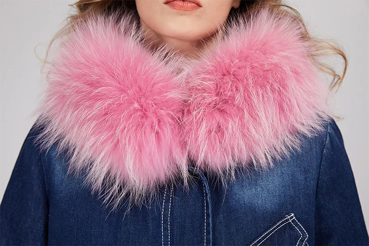 Yiwu New Arrival Removed Raccoon Fur Collar Fox Fur Liner Parka Overcoat Coat For Autumn And Winter Great Fur Coat