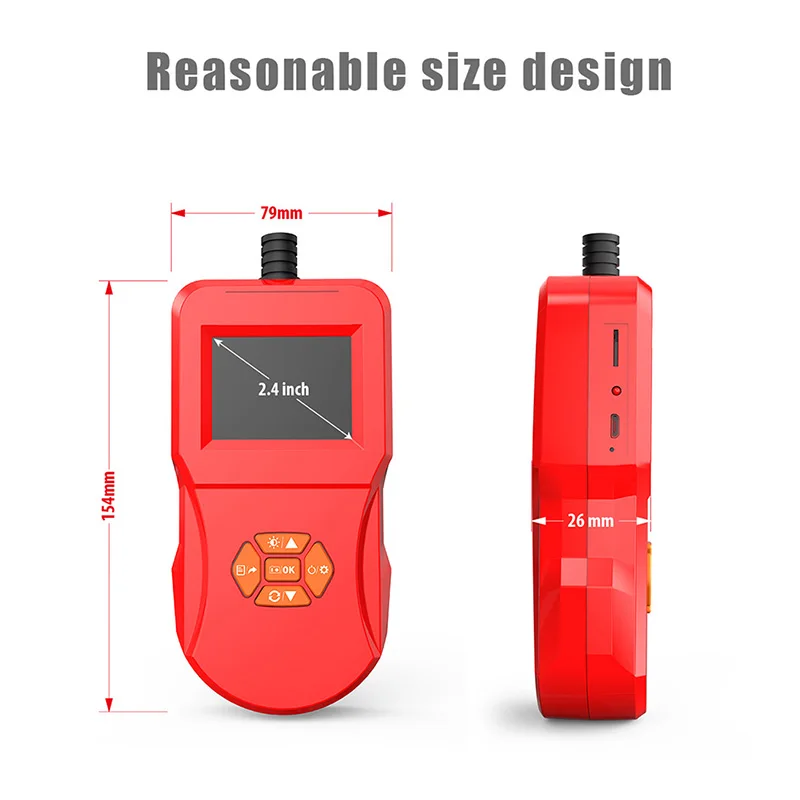 Industrial do Endoscópio da Tela Conduziu com Vídeo Lcd da Câmera Ips da Inspeção de Digitas Câmera Polegada Handheld Semi-rígido Ip67 Borescop 2.4 6 7 de digitas 6 conduziu com vídeo handheld semi-rígido ip67 borescop