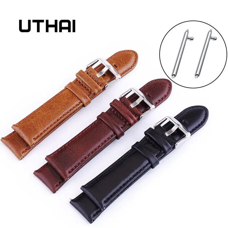 UTHAI P09 20 мм Классический ремешок для часов из телячьей кожи 22 с кожаным ремешком
