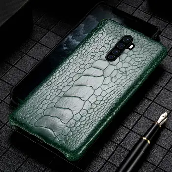 

Genuine Ostrich Foot Leather Phone Case for Realme X2 Pro X2 X50 Pro C3 X XT 5 6 Pro Cover For OPPO A5 A9 2020 Reno 4 2 3 Z Ace
