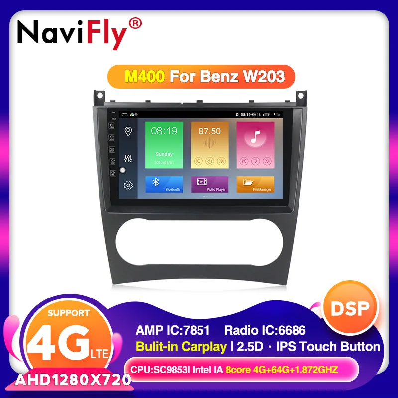 Android 10,0, 4 ГБ, 64 ГБ, 2 DIN автомобильный радиоприемник gps для Mercedes Benz/W203 W209 W219 W169 A160 C180 C200 C230 C240 CLK200 CLK22 Радио стерео - Цвет: M400