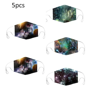 

5pc Cartoon Mouth Masks for Dust Outdoor Comfortable Protection Breathable Face Mask Washable Earloop Washable Face Cover