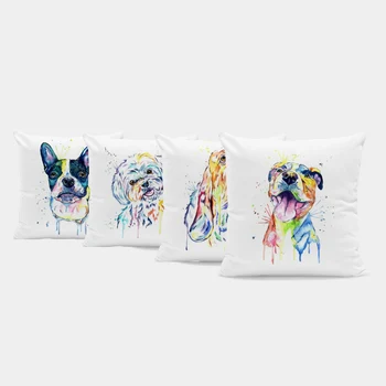 

Hairy Cute Pillowcase Color Labrador Butterfly Dog Poodle Cartoon Throwing Pillow Living Room Decoration 45*45Cm Velvet Pillow