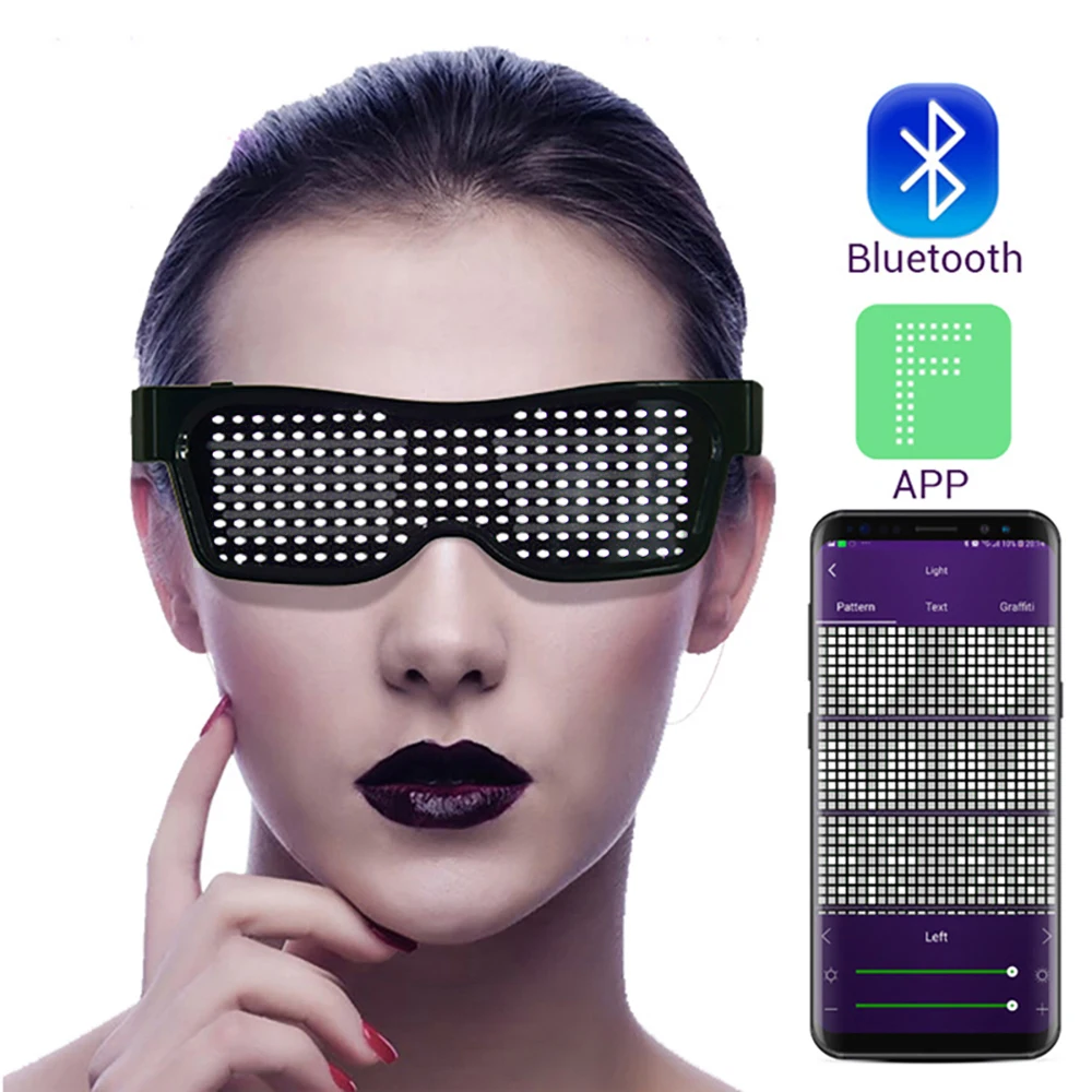 Белый Волшебные Bluetooth светодиодные очки для вечеринок DIY Изменить светящиеся очки светящийся свет для рождественского концерта ночной клуб вечерние Декор - Цвет: Белый