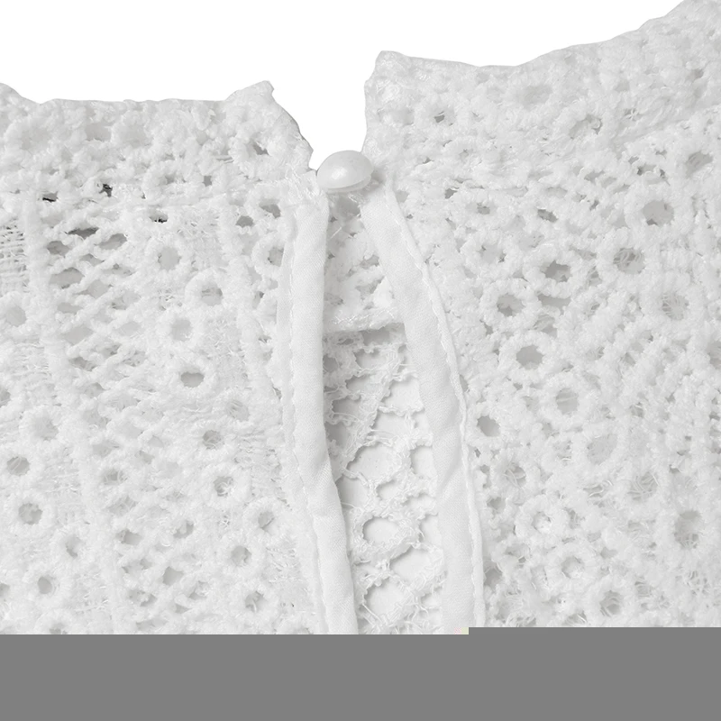 VONDA 2019 Women Sexy Lace Tunic Hollow Top Blouse Casual Long Sleeve Irregular Hem Patry Blusas Be