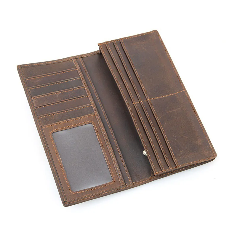 

Long Men Cowhide Card Wallets Men's Genuine Leather Solid Wallet