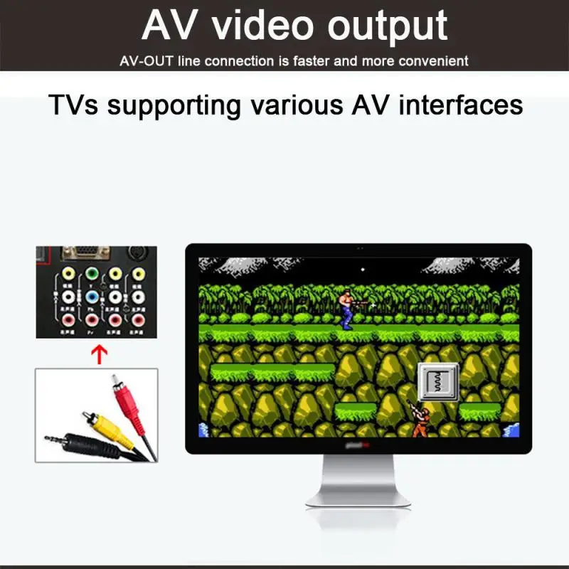 Mini consola de videojuegos portátil Retro, reproductor de juegos de 8 bits, 620 juegos integrados para Super + 2 mandos - Imagen 6