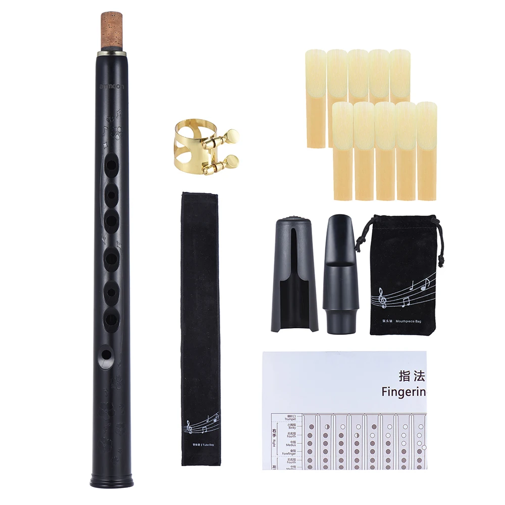 Black Saxophone Set Pocket Sax Mini Portable Saxophone Sax Reeds Carrying Bag Tooth Pastes Beginners saxophone musical instrument