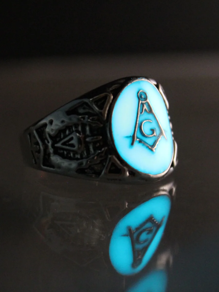 Finger Ring New glow ring Free and Accepted Masons Ring men women Glowing Ring Luminous freemason rings gift Glow In The Dark Jewelry