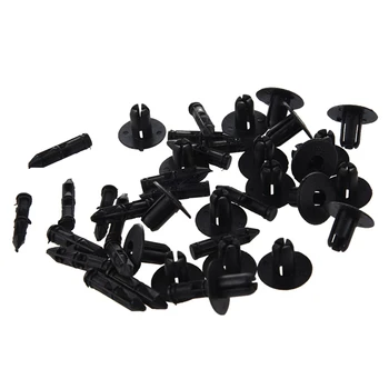 

20 Pcs Auto Car Parts Panel Trim Clips Plastic Rivet Fastener Black 5.5mm Hole