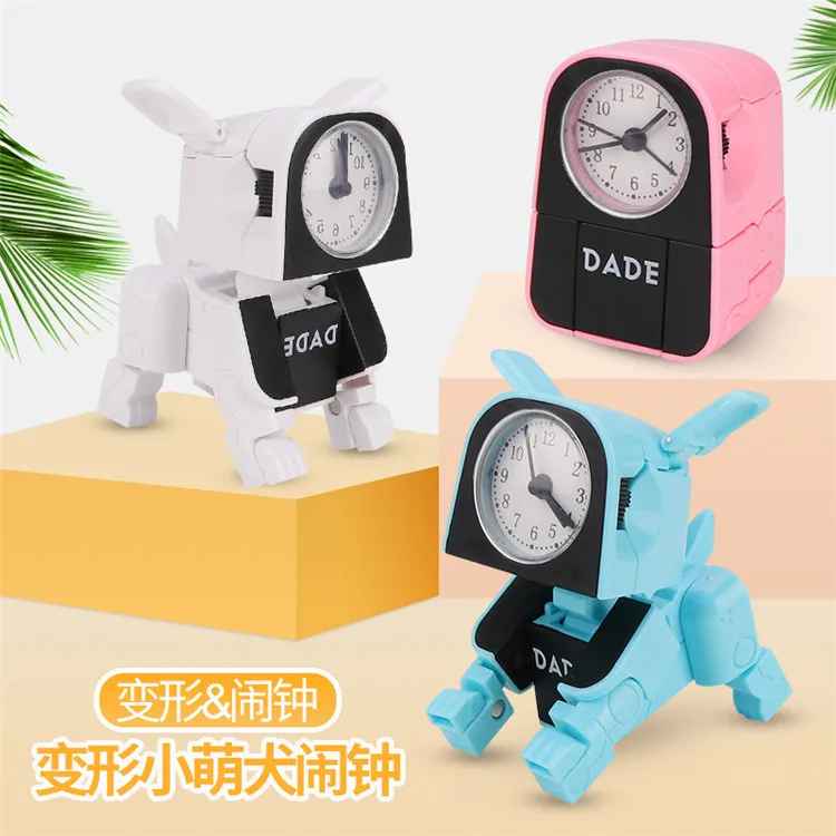 

Hot Selling Mini Electronic Alarm Clock CHILDREN'S Toy Cute Small Adorable Dog Transformation Alarm Clock Robot