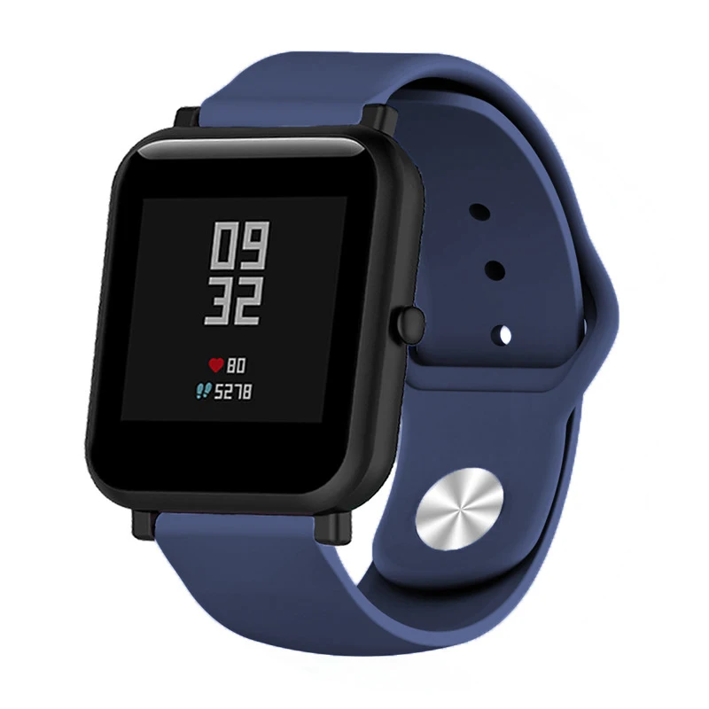 navy blue 18 мм 20 мм 22 мм силиконовый ремешок для huawei/Withings/samsung Galaxy/gear s3/Amazfit Bip Смарт-часы замена Широкие ремешки - Цвет ремешка: navy blue