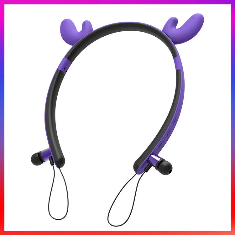 Cute Cartoon Headphones Bluetooth Cat Ear Headsets for Girl Kids Deer Devil Rabit Ear Phones Sports Anti sweat Magnetic Earbuds