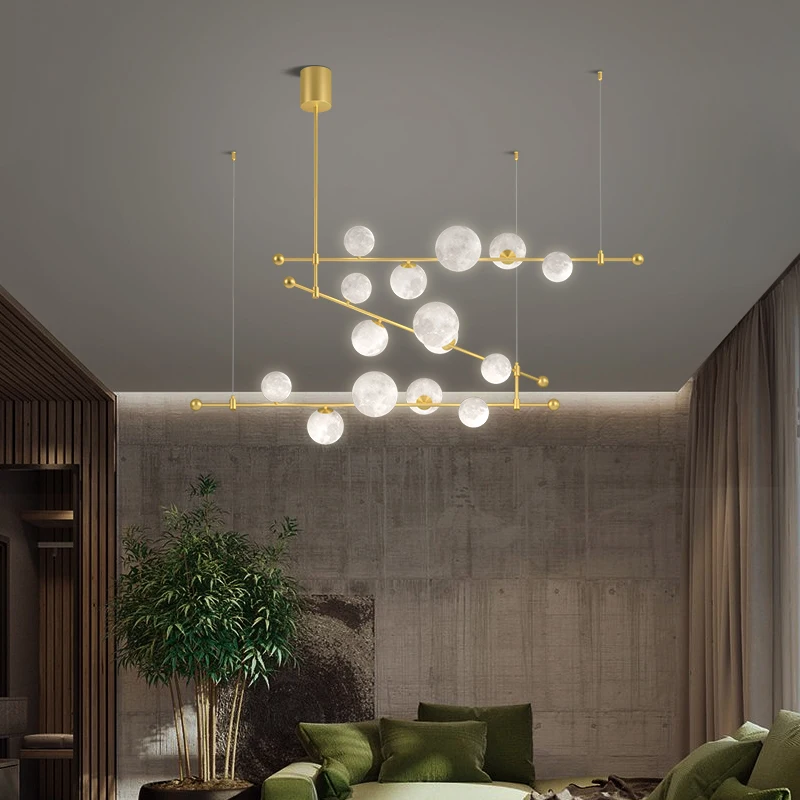 Dining Living Room LED Chandelier Lighting Novelty Modern G9 Glass Ball Hanging Lamp Bedroom Home Deco Black Or Gold Fixtures