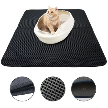 

Waterproof Pet Cat Litter Mat Double Layer Litter Cat Bed Pads Trapping Pets Litter Box Mat Pet Product Bed For Cats House Clean