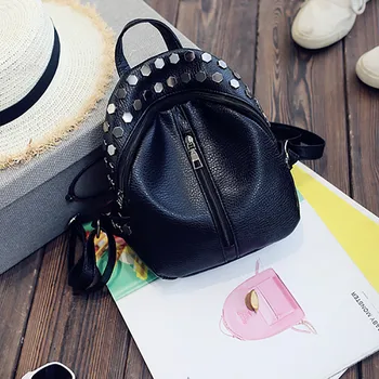 

Women's Fashion Rivet Waterproof Bag Anti-Theft Multi-Function Shoulder Casual Bag Leisure Female Ladies School Backpack