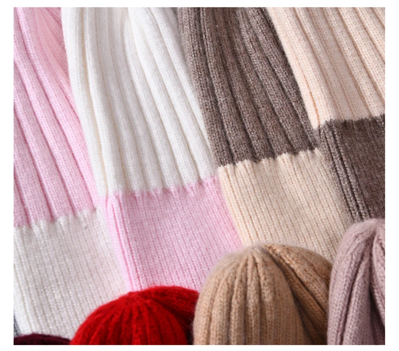 Waliicorners Cashmere Wool Knitted Bonnet Fur Ball Beanie Cap Beanie Hat Fashion Real Fur Pompom Hats 41 H5a516748d1fc46a3856a56f3e0c8f2ddb
