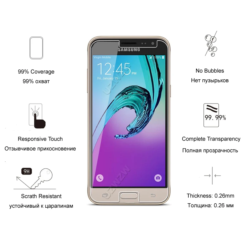 Высококачественное Закаленное стекло для Samsung Galaxy J3 2016 J3109 2015 Защитное