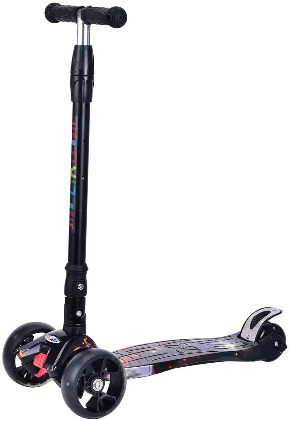 

3 wheel kick scooter for child to lean steer wheel LED lights adjustable height