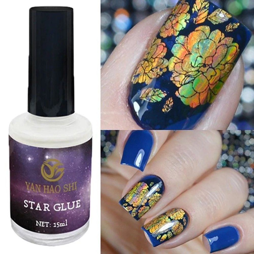 

15ml Fast Air Dry Primer Nail Art Glue Gel Galaxy Star Adhesive For Foil Sticker Transfer Tips DIY No Need Of UV/LED Lamp