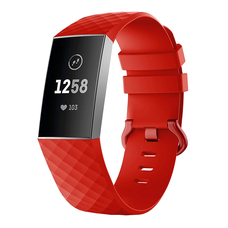 Однотонный силиконовый сменный ремешок для смарт-часов, ремешок для Fitbit Charge 3, ремешок для браслета, подходит для битов