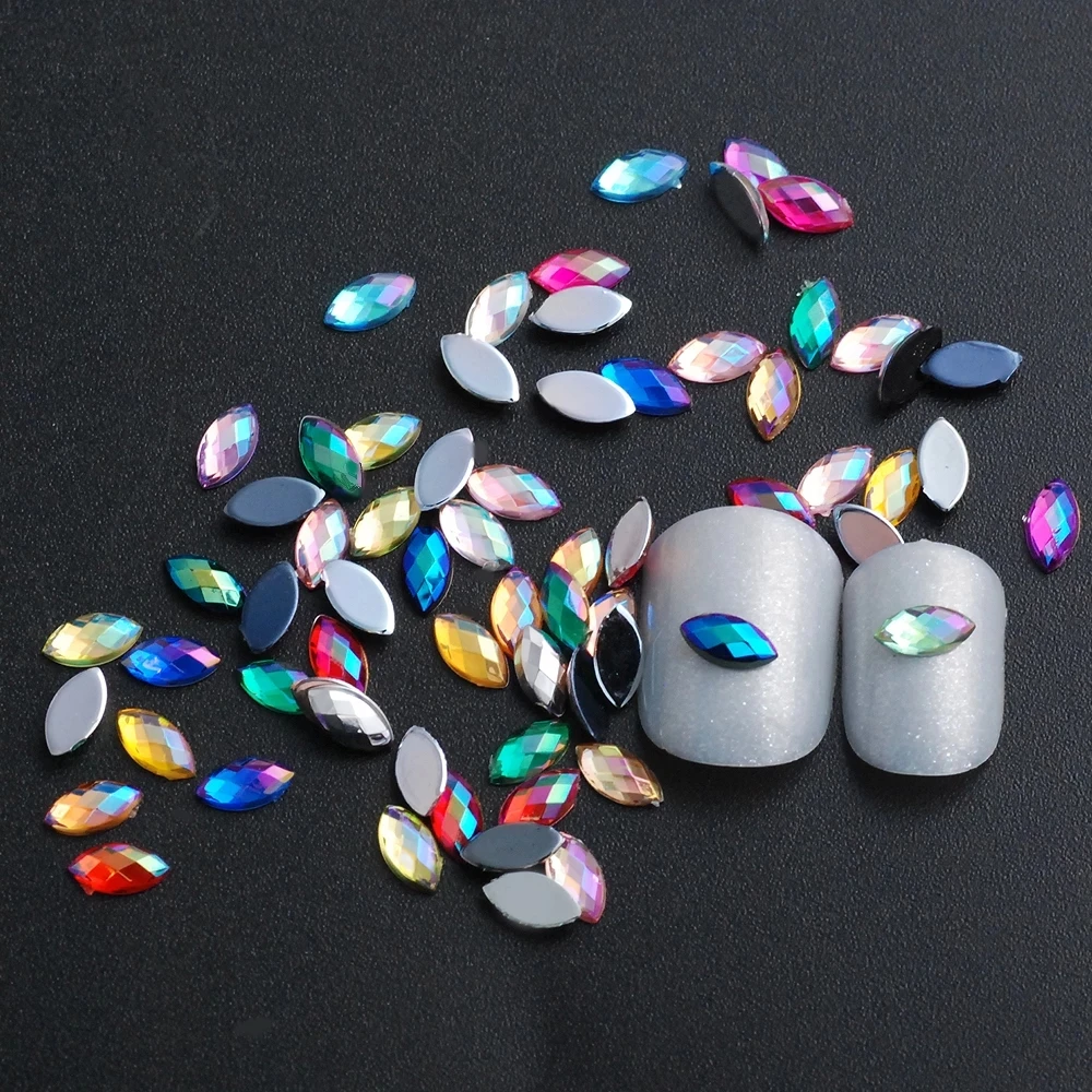 

500 шт., декоративные блестки для ногтей, 3 х6 мм