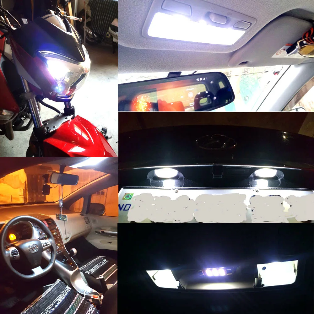 Hviero Car LED 10PCS T10 194 W5W DC 12V Canbus 6SMD 5050 Silicone shell LED Lights Bulb No Error Led Parking Fog light Auto
