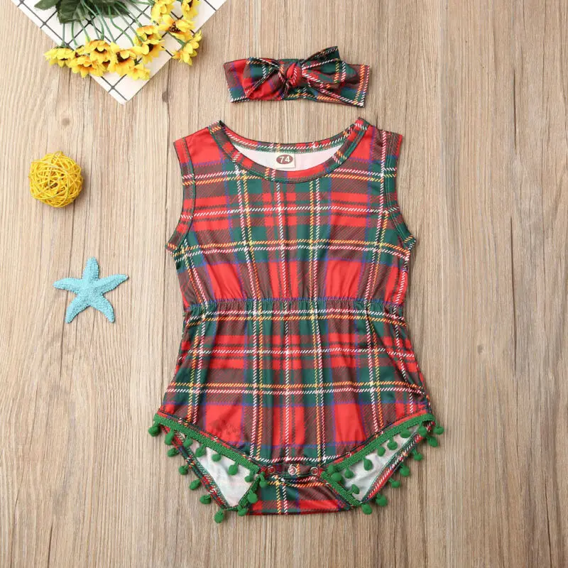 

Newborn OnePieces Clothing Infant Baby Girl Plaid Bodysuits Playsuit Clothes Bodysuit Outfit