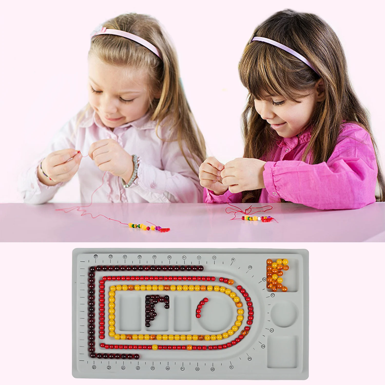 

Behogar Flocking Necklaces Bracelets Beading Bead Board Tray Organizer for DIY Jewelry Project Craft Making Tools