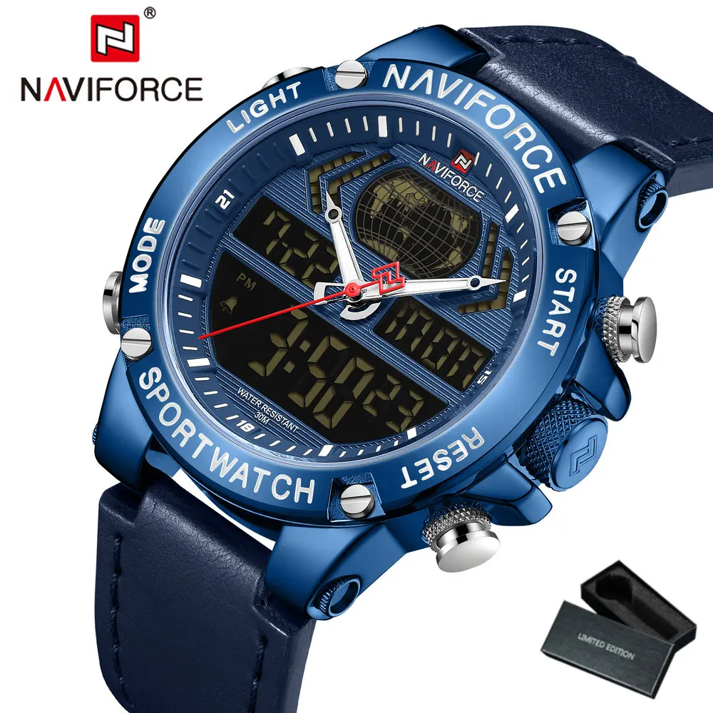 NAVIFORCE повседневные кварцевые мужские многофункциональные водонепроницаемые