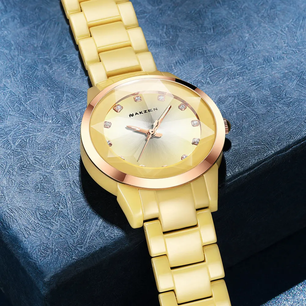 NAKZEN Women Watches Reloj Mujer Fashion Casual Ladies Bracelet Colorful Ceramic Watch Top Brand Luxury Dress Female Clock