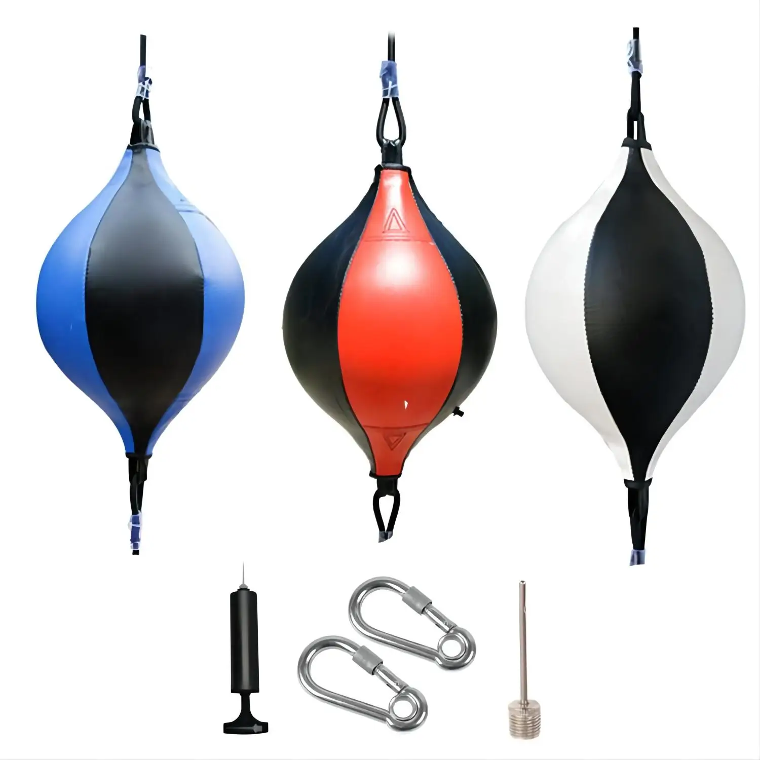 PU Punching Bag Double End Pear Boxing Bag Inflatable Reflex Speed Balls for MMA Muay Thai Training Adults Fitness Fight Ball