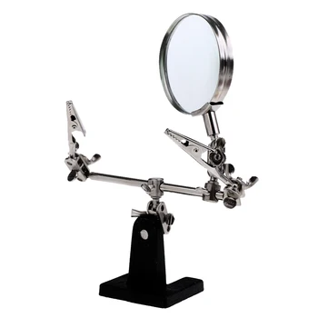 

2.5X Third Helping Hand Magnifier With Soldering Iron Stand Crocodile Clips