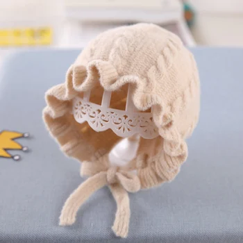 

Baby hat spring and autumn thin section wool cap princess autumn and winter knitted hat