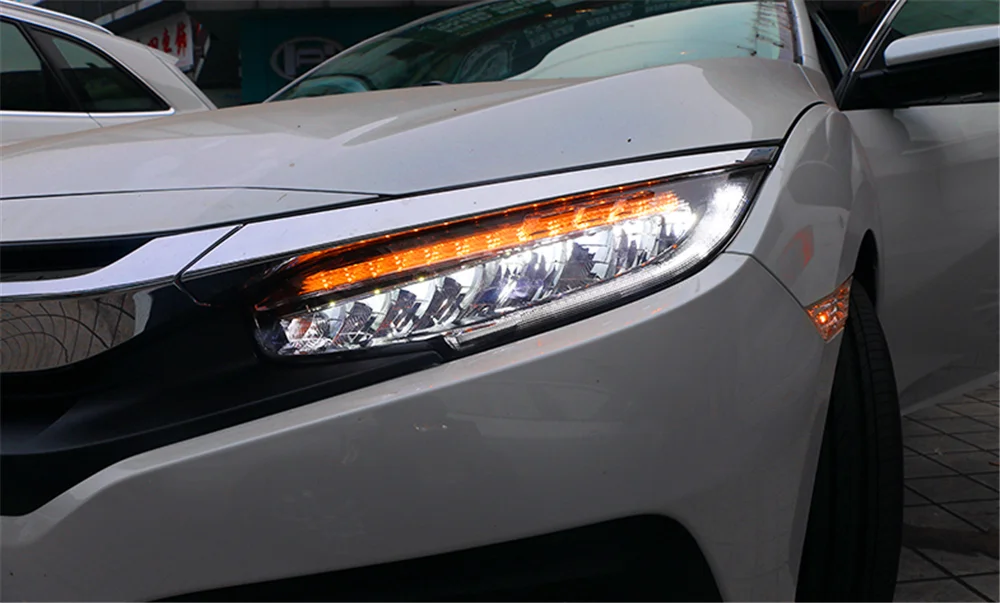 Пара для Honda Civic светодиодный фары Civic HID фары биксеноновые фары Противотуманные фары Дневные ходовые огни динамический поворот