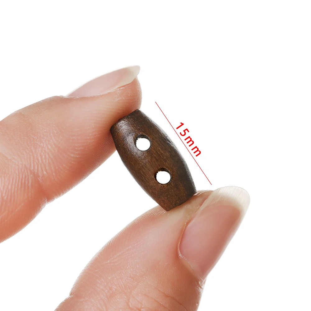 Description Picture 4 of item20/40pcs 15mm Mini Horn Button for DIY Making 1/6 Dolls Clothes Craft Buckles DIY Coat Accessories Ultra-small Wooden Buttons