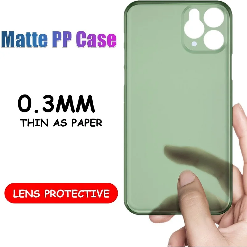 YanXu 0.3MM Ultra-thin Matte PP Phone Cases For iphone 11 Pro Max XS XR X Soft Shockproof Cover SE2 7 8 6 6S plus | Мобильные