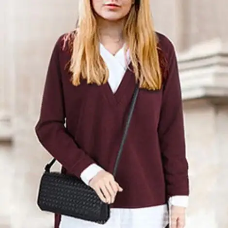 2019 новые женские топы поддельные двухсекционные рубашки свитер с отложным