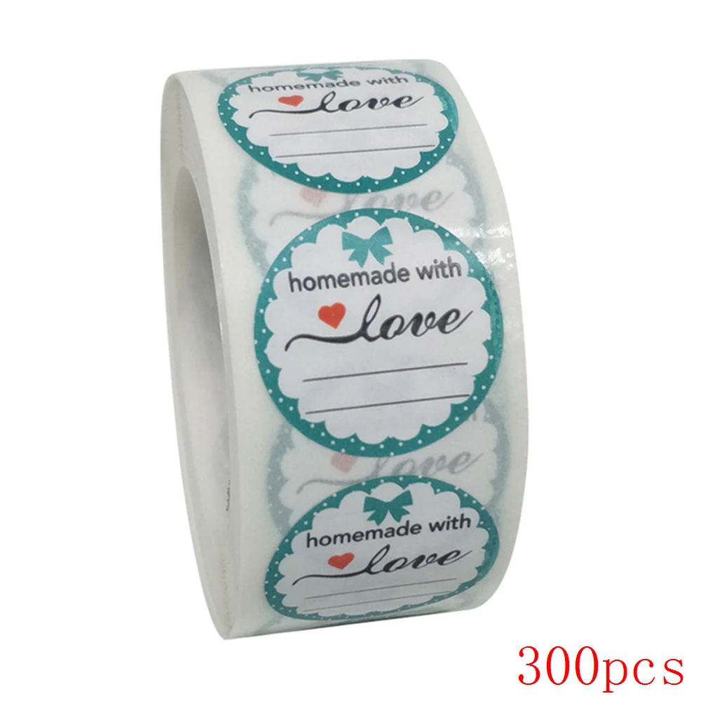 50-500pcs handmade with Love Stickers Baking label wedding sticker party label decoration envelope seal stationery black sticker 