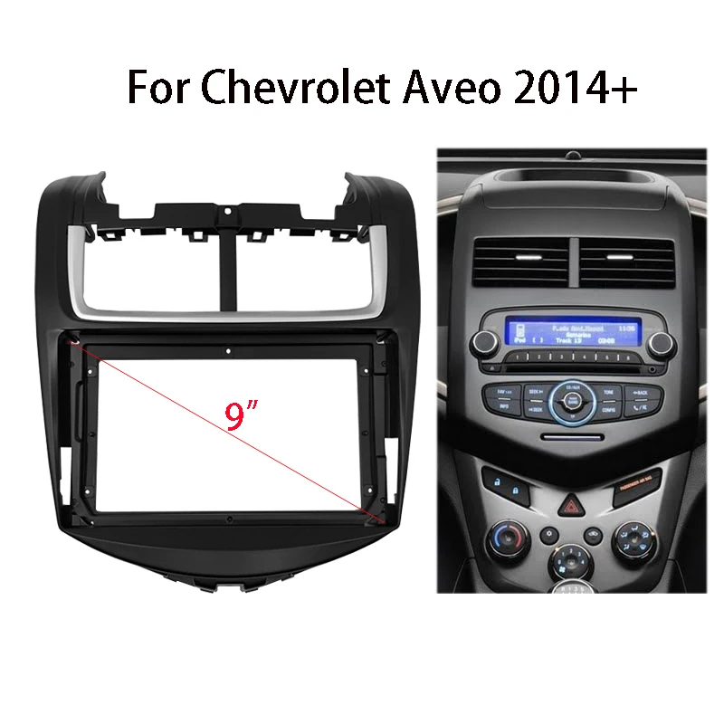 

Автомобильная радиоустановка Fascia Для Chevrolet Aveo 2014 +, автомобильная стерео панель приборной панели, монтажная Лицевая панель, центральная консоль, держатель, комплект рамы