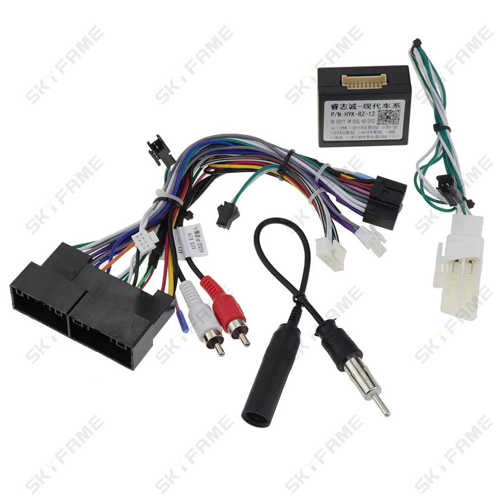 SKYFAME 16Pin Car stereo Wire Harness For HYUNDAI IX35 2010-2015 Stereo power cable