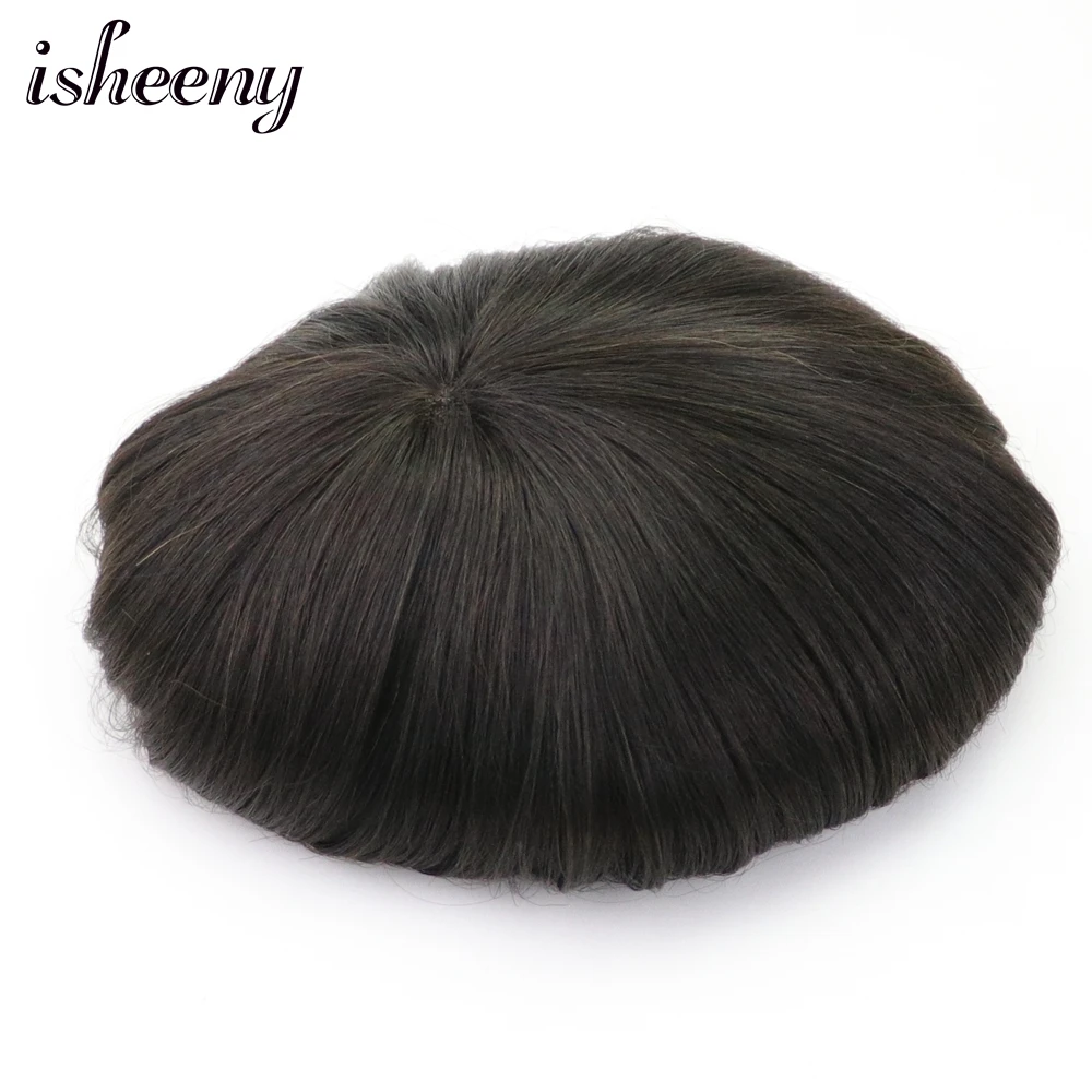 Isheeny мужские 100% Человеческие волосы Remy прямые 5 видов цветов моно кружево с NPU