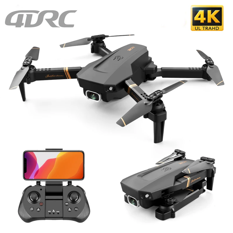 4DRC V4 WIFI FPV Drone WiFi video en vivo FPV 4K/1080P HD ancho ángulo de cámara plegable altitud Durable RC Quadcopter