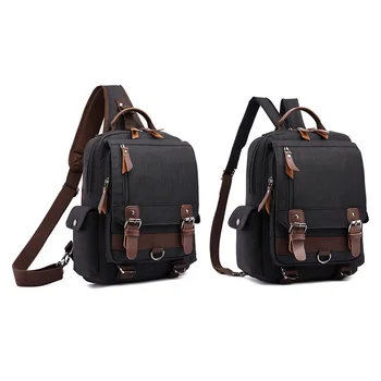 

Classical grey color fashion men canvas travel backpack outdoor Vintage School Bag for male 200825-35