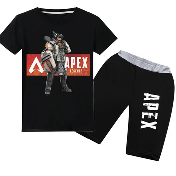 

2020 Summer children's cartoon UNSPEAKABLE apex legends JOJO siwa cotton short-sleeved T-shirt + shorts children's suit clothing