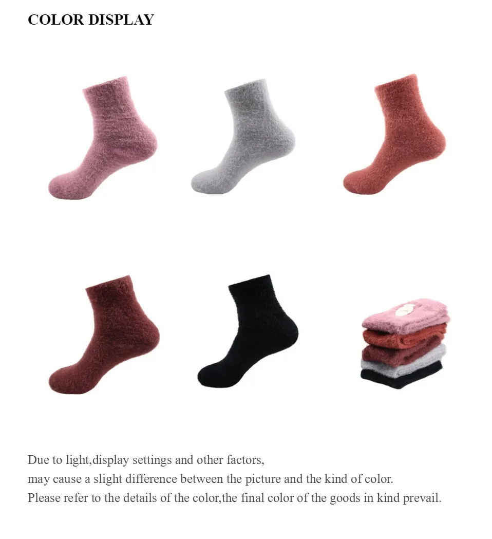 Зимние женские теплые носки новые стильные мягкие бархатные женские носки однотонные вязаные носки-тапочки для дам Calcetines Mujer