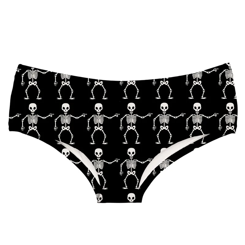 DeanFire супер мягкие женские 3D трусики нижнее белье танцевальные скелеты с принтом Kawaii пуш-ап сексуальные трусы нижнее белье стринги для женщин - Цвет: 54949